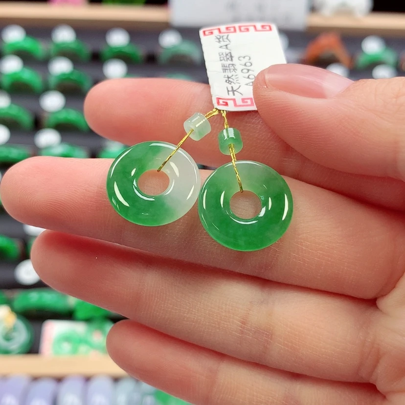 【闪购商品】未镶嵌戒指翡翠甜甜圈一对