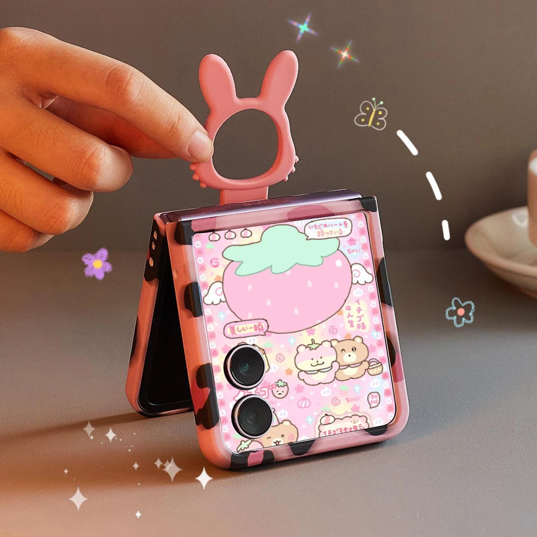 适用荣耀MagicVFlip2手机壳新款vflip2粉色豹纹指环折叠屏保护壳