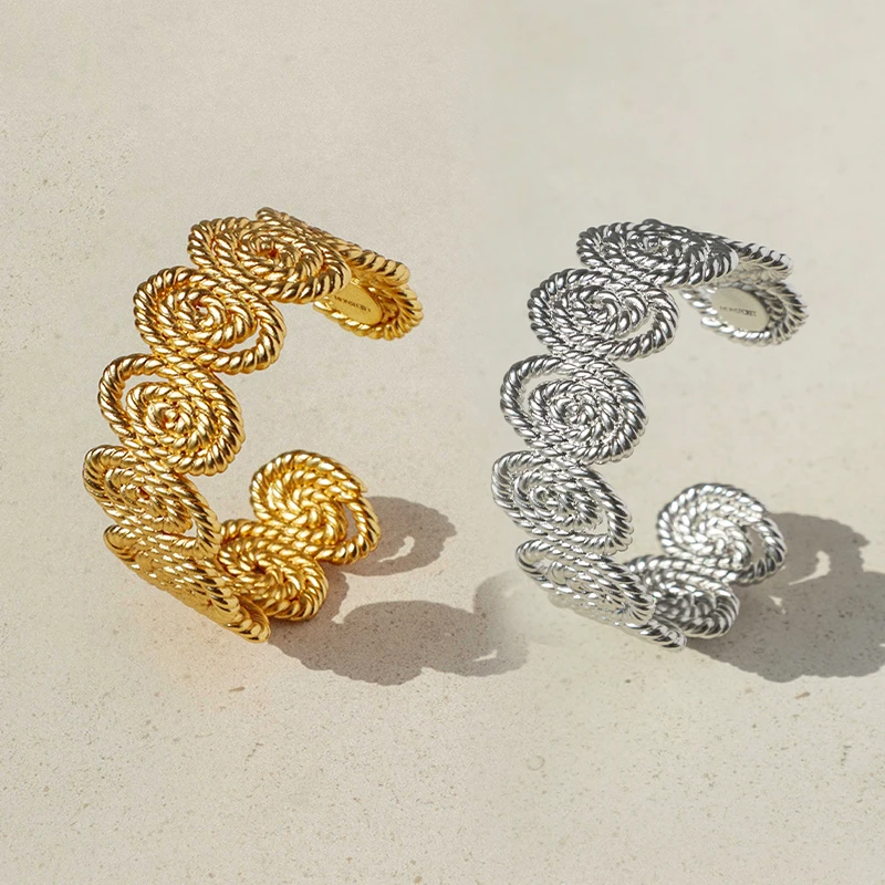 铜合金手镯 MONSECRET AURORA系列太阳图腾螺旋绳结手镯