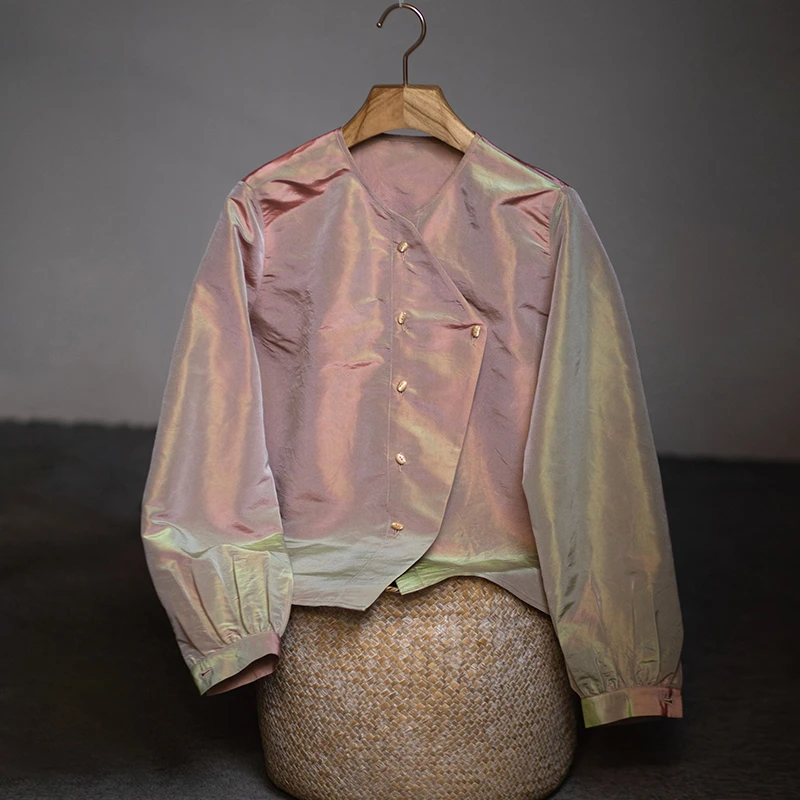 原创女装长袖短款时尚休闲百搭复古上衣