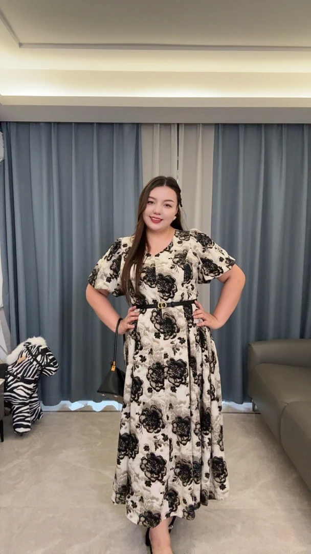 糖糖家新款雪纺长裙（带腰带）