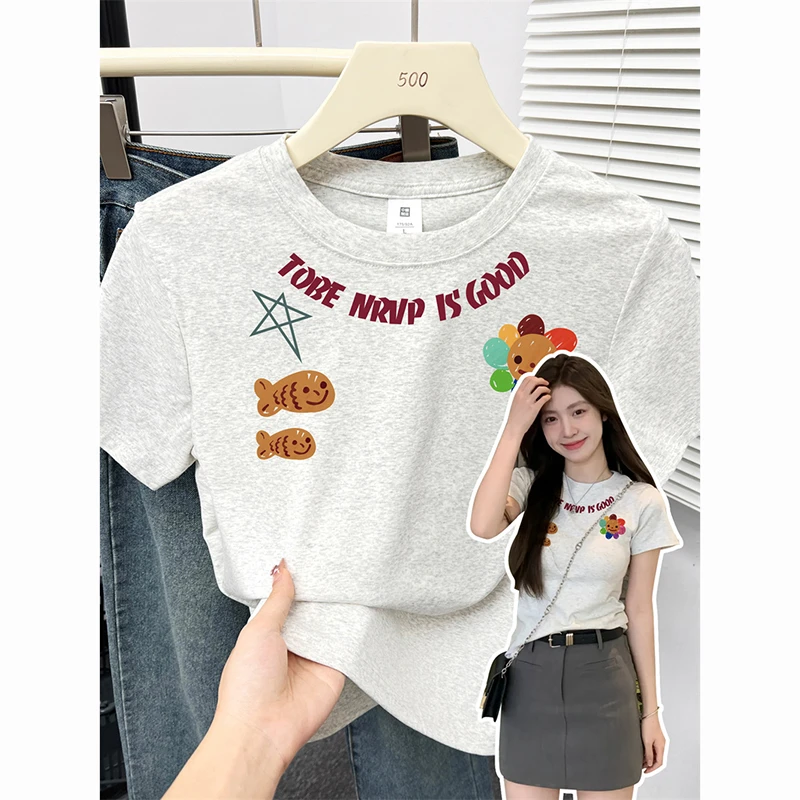 别致修身弹力设计短袖t恤女百搭小个子正肩显瘦上衣夏季棉打底衫