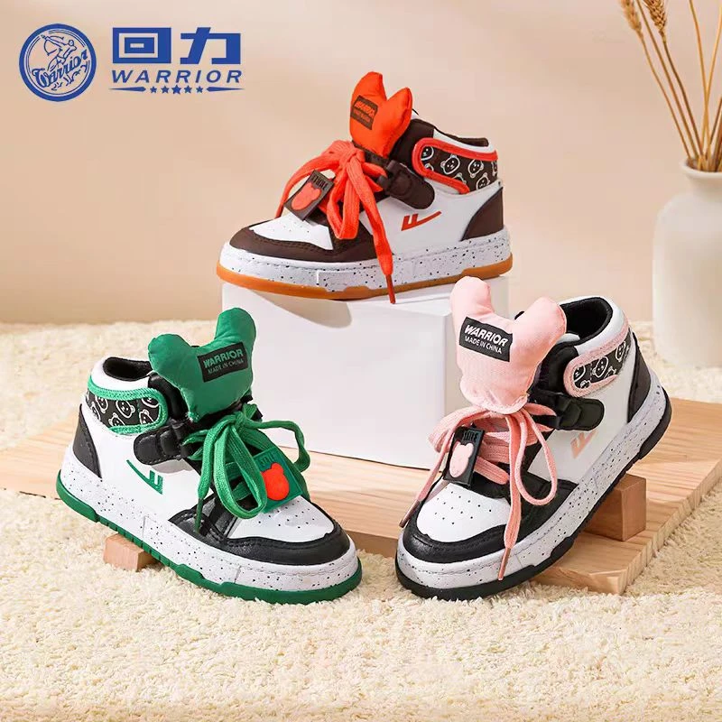 Warrior/回力1169春秋儿童运动女童高帮休闲女孩魔术贴舒适鞋C
