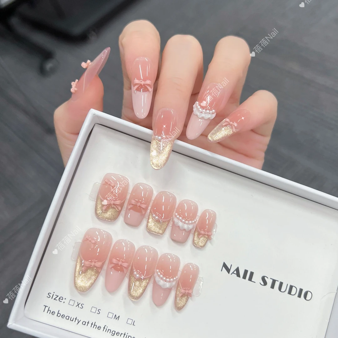 【女神裙摆】纯手工穿戴甲腮红微笑猫眼