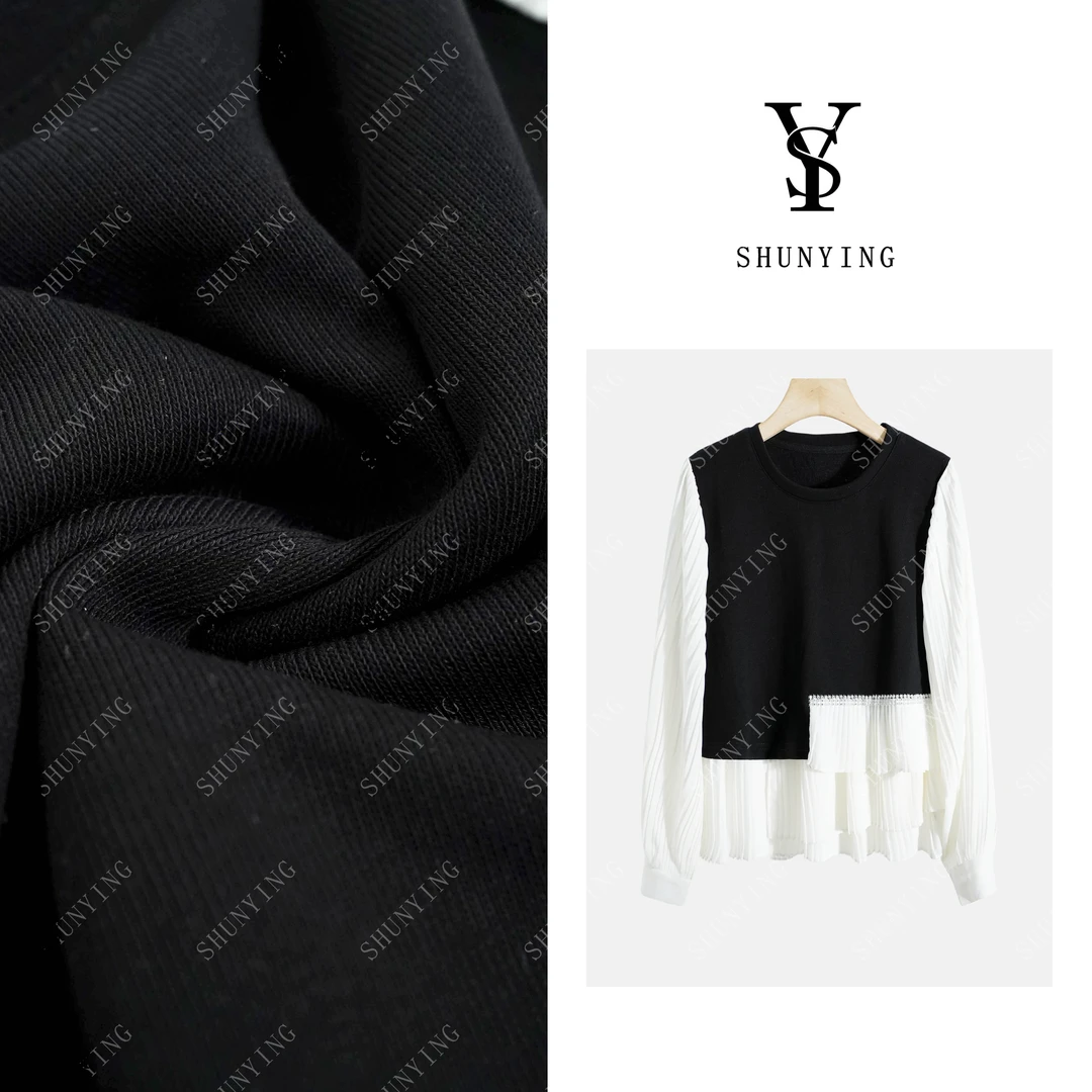 【仟娜】简约高级~设计感圆领时尚拼接假两件衬衫SY71C6895