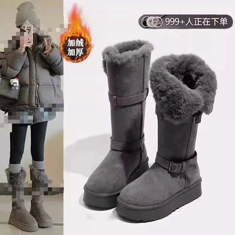 短筒雪地棉时尚雪地靴百搭女款秋冬大码朋克雪地靴