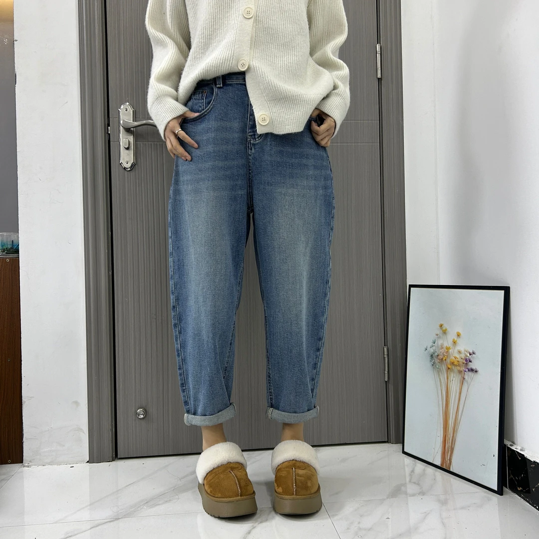 春款---欧货潮牌6683哈伦老爹裤宽松显瘦百搭女士牛仔裤春秋韩版