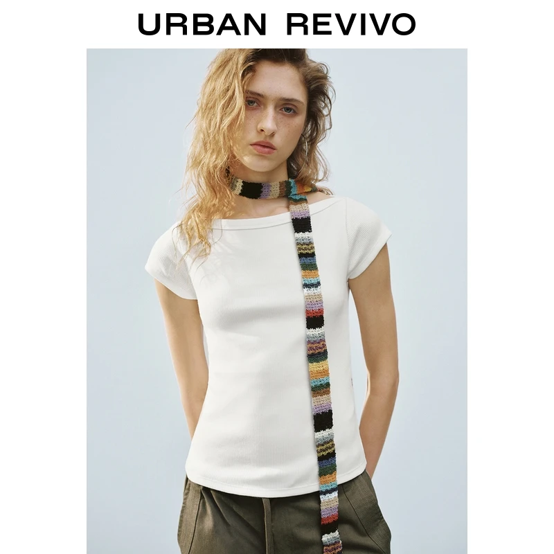 UR2025夏季新款女装简约休闲百搭修身短袖T恤UYY450209