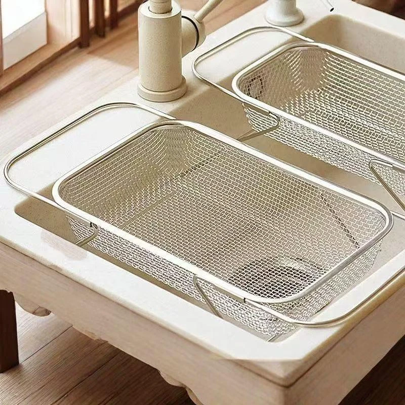 洗菜盆沥水篮不锈钢水槽沥水架厨房水池可伸缩多功能置物架CFH