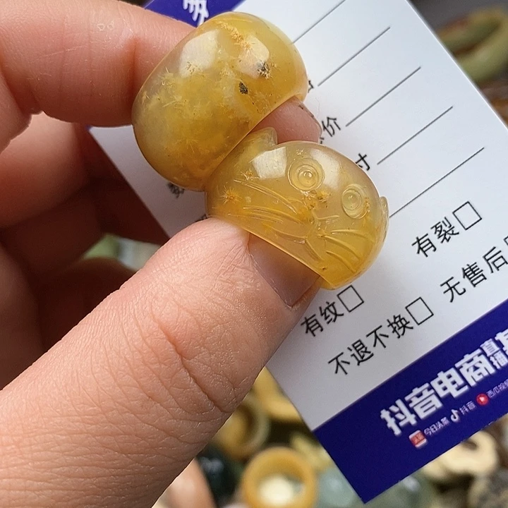 蛇纹石玉戒指未镶嵌❄️****