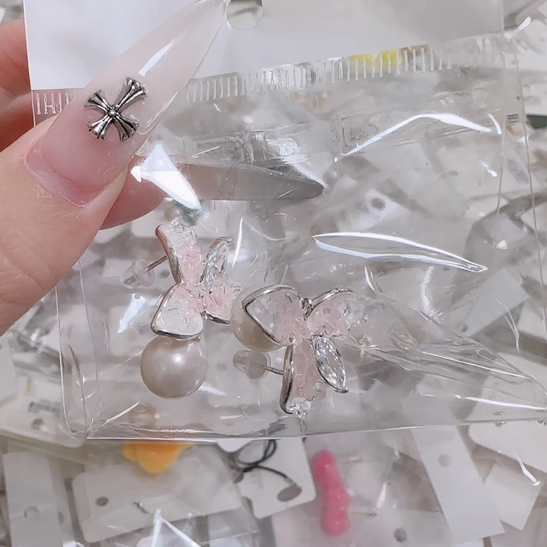 铜合金锆石925银耳环