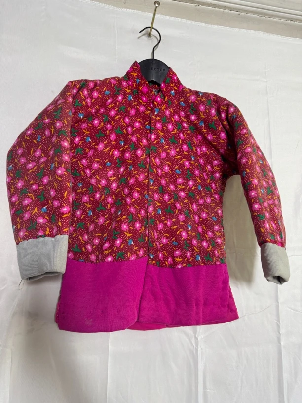 儿童里外纯棉花袄手工缝制