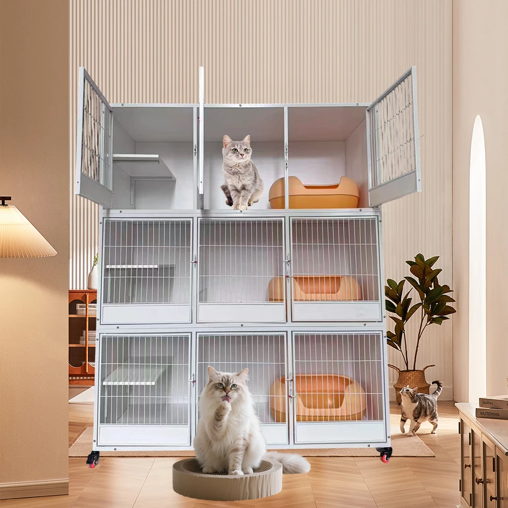 猫咪繁殖笼家用实木猫笼超大自由空间室内两层三层木质猫柜