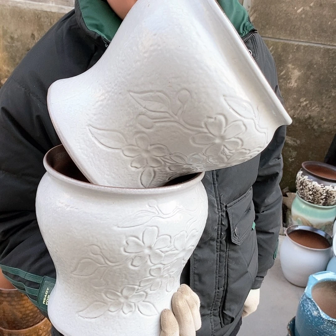 紫砂花盆瑕疵口19高20