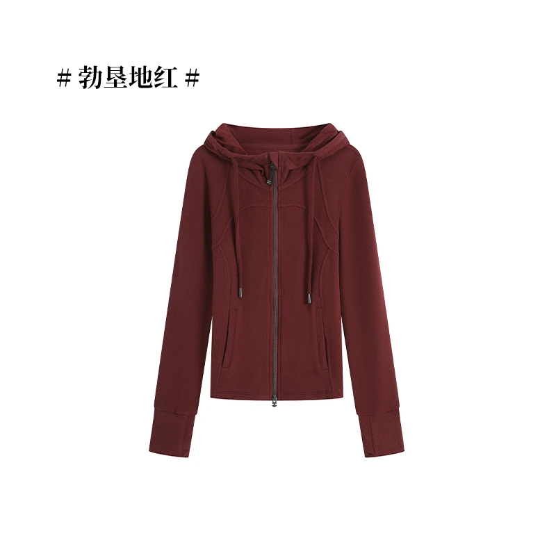 【YUXI】德绒雕刻机修身显瘦连帽女款外套DJN9122