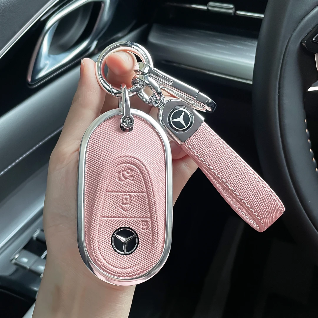 2025奔驰c钥匙套glc260汽车e车钥匙套保护壳a200真皮c200金属女扣