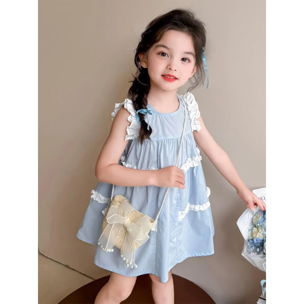 女童连衣裙夏装2025新款洋气儿童背心裙子女孩夏季薄款休闲公主裙
