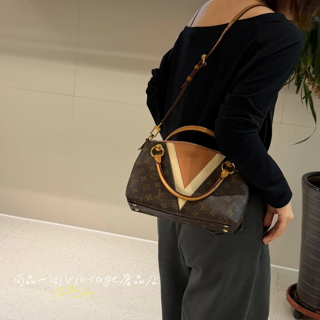 95新 LouisVuitton/路易威登 尚品一阁/老花拼色斜挎包