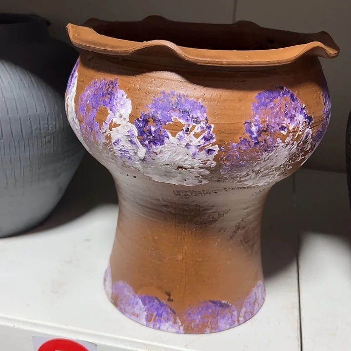 紫色烟花火锅高20口18