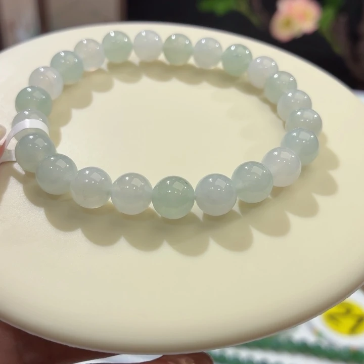 翡翠未镶嵌手链冰胶马卡龙卡8.3