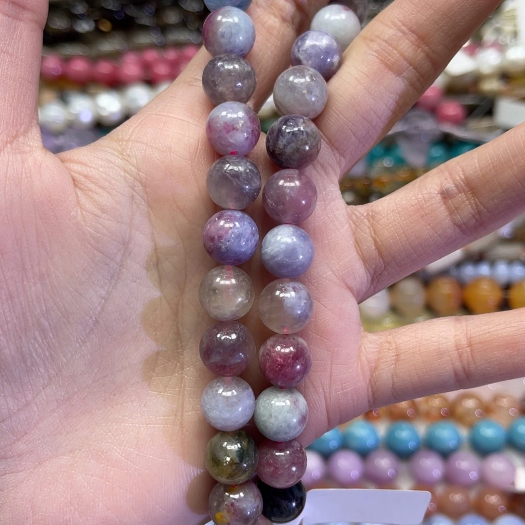 玛瑙/玉髓散珠天然粉碧玺卡10长条38厘米