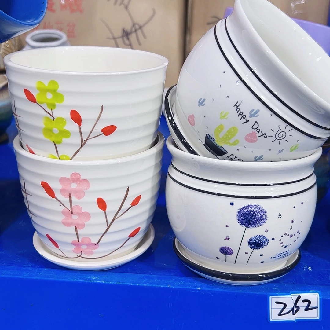 外贸尾单陶瓷花盆凑单18米包邮