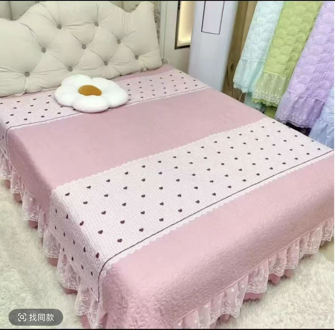 【泡泡棉单床盖】A类有氧提花泡泡棉韩式轻奢印花单床盖