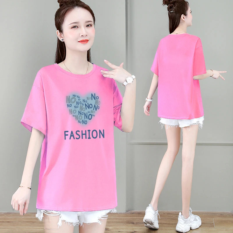 俏兰纪小个子时尚短袖T恤女士夏季新款宽松百搭洋气减龄上衣t恤