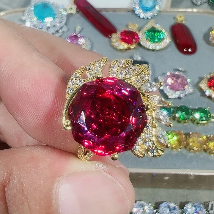 无钨金红蓝白色满钻大宝贝