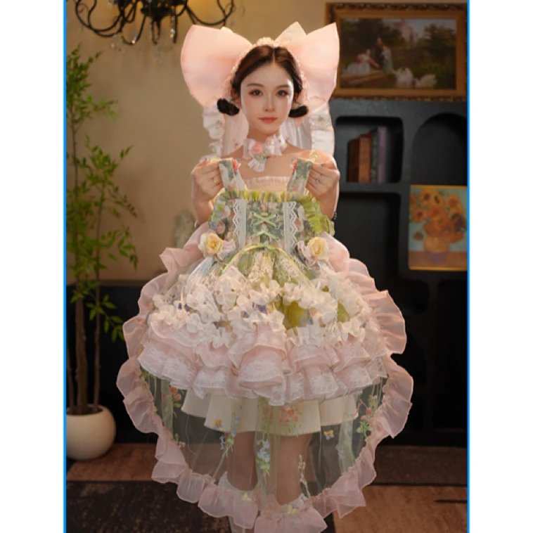 AODUOSEN/奥多森夏季新款高端定制森屿女童洛丽塔汉服连衣裙