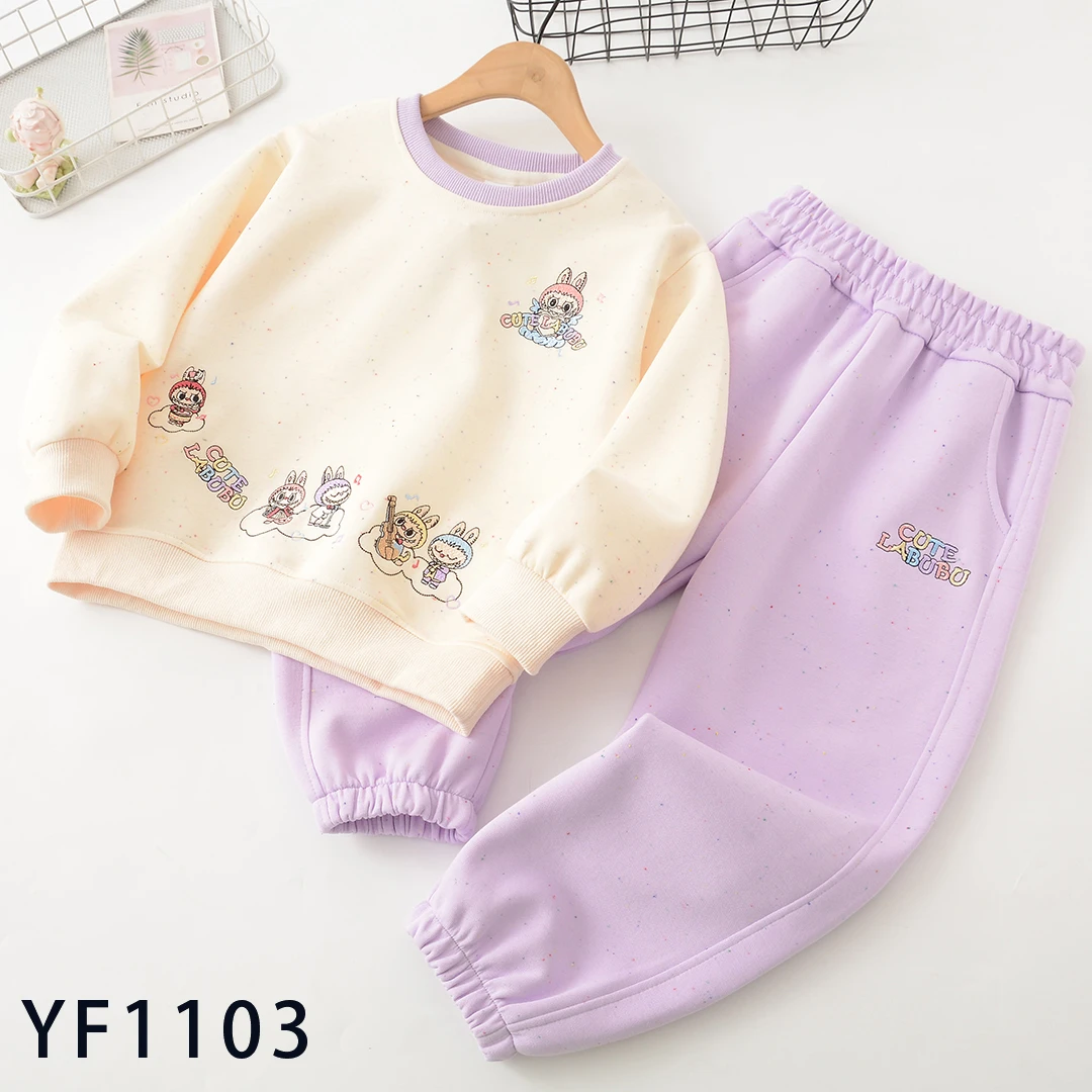 YF1103奶呼呼紫色女宝宝日常儿童套装