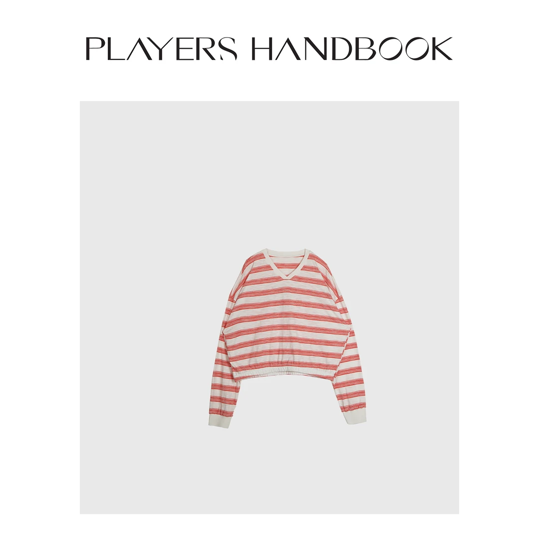 PH《水果硬糖》松弛感条纹廓形松紧时尚休闲收脚套头卫衣PH1755