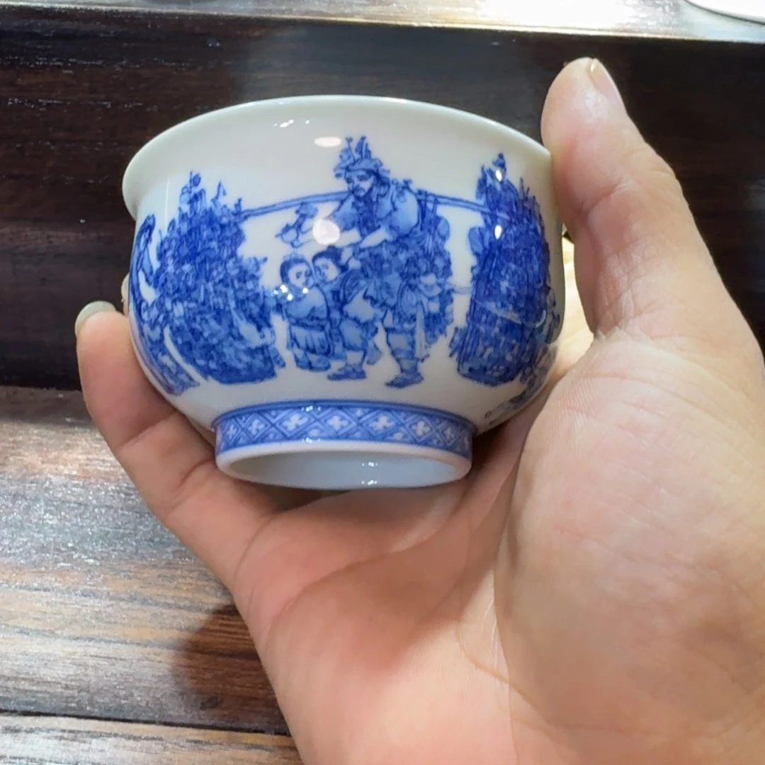 鹰***熊瓷片当代景德镇陶瓷手绘茶具