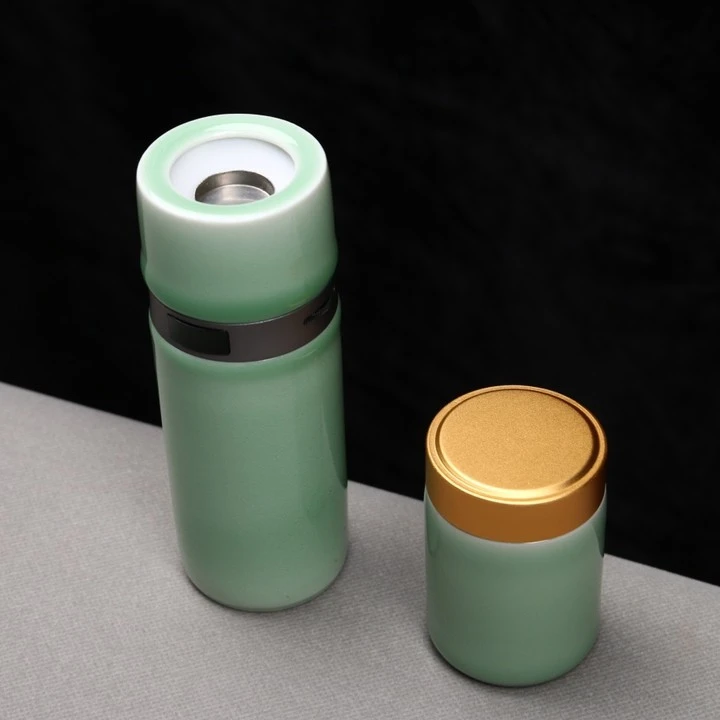 天青色陶瓷手持电子熏香品香炉数控温显60-200度无极调温10克奇楠