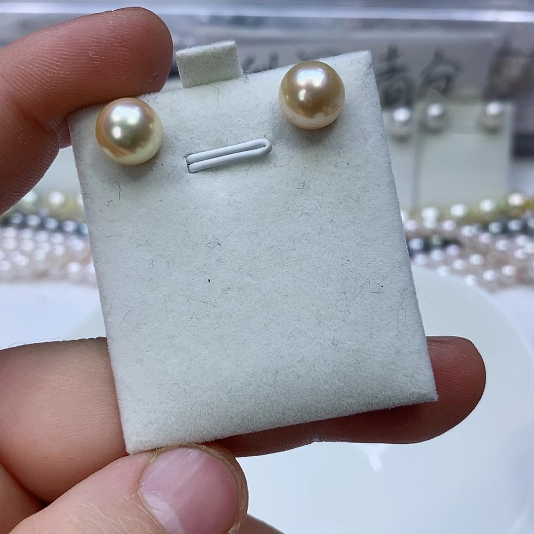 海水珍珠耳饰18K金镶嵌