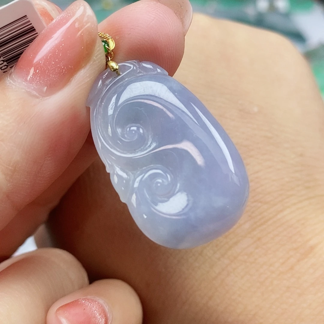 颈饰未镶嵌翡翠天然缅甸翡翠A货如意