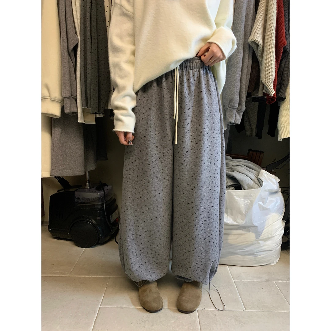 想象SAILORMOON-爆火加绒碎花松紧腰抽绳休闲裤70966