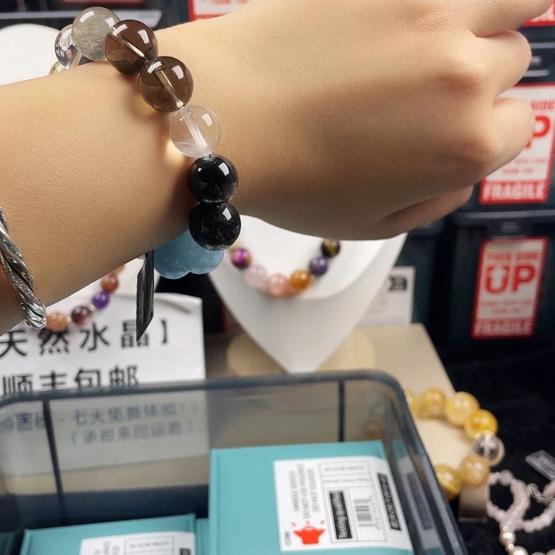 手链烟晶银S925镶嵌