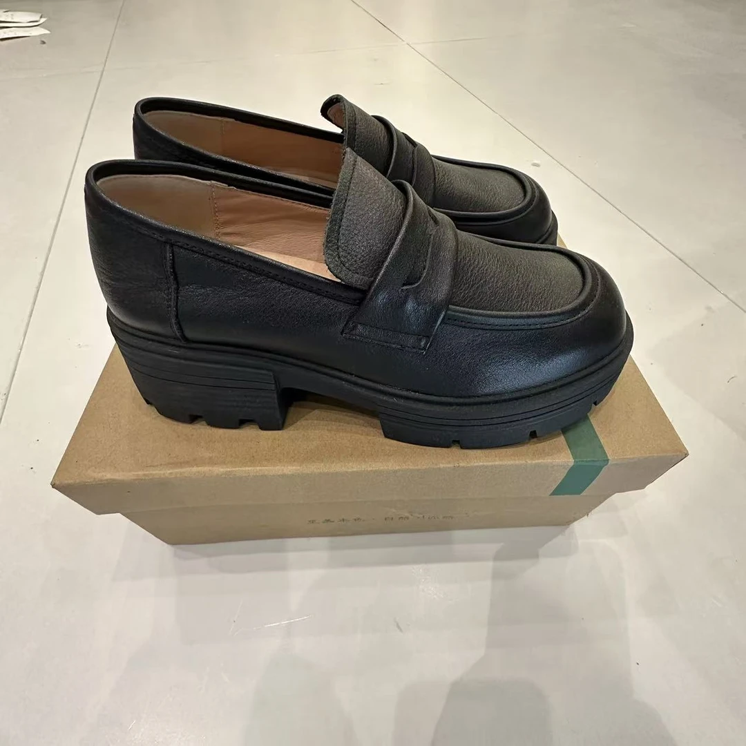 定制不支持7天无理由-厚根百搭乐福鞋加肥加大744