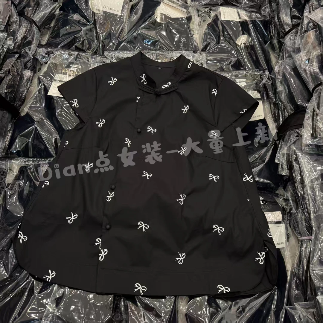 DD25年夏季新款时尚气质国风盘扣刺绣小衫001