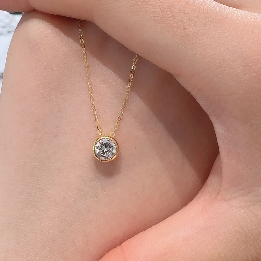 实验室培育钻石18K金镶嵌项链