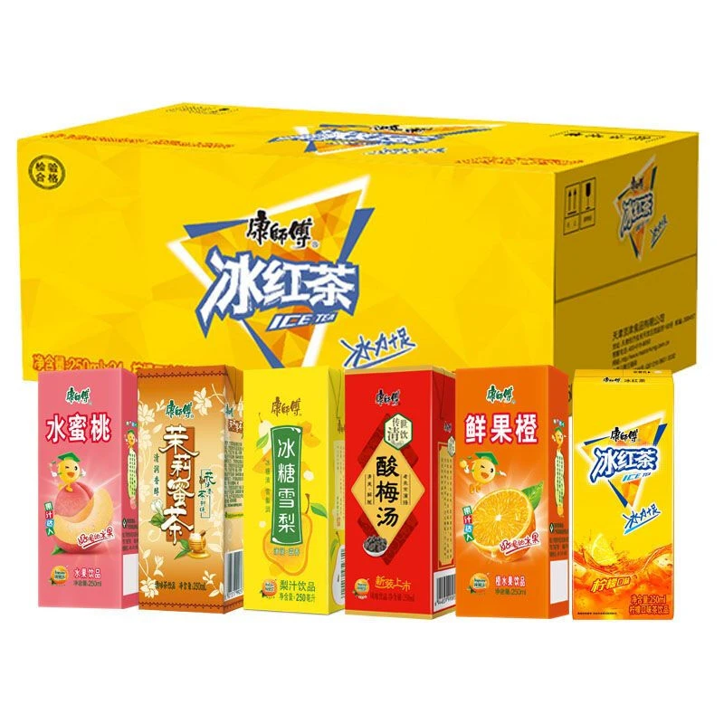 康师傅 饮料250ml24盒纸盒多口味选择批发茶饮料