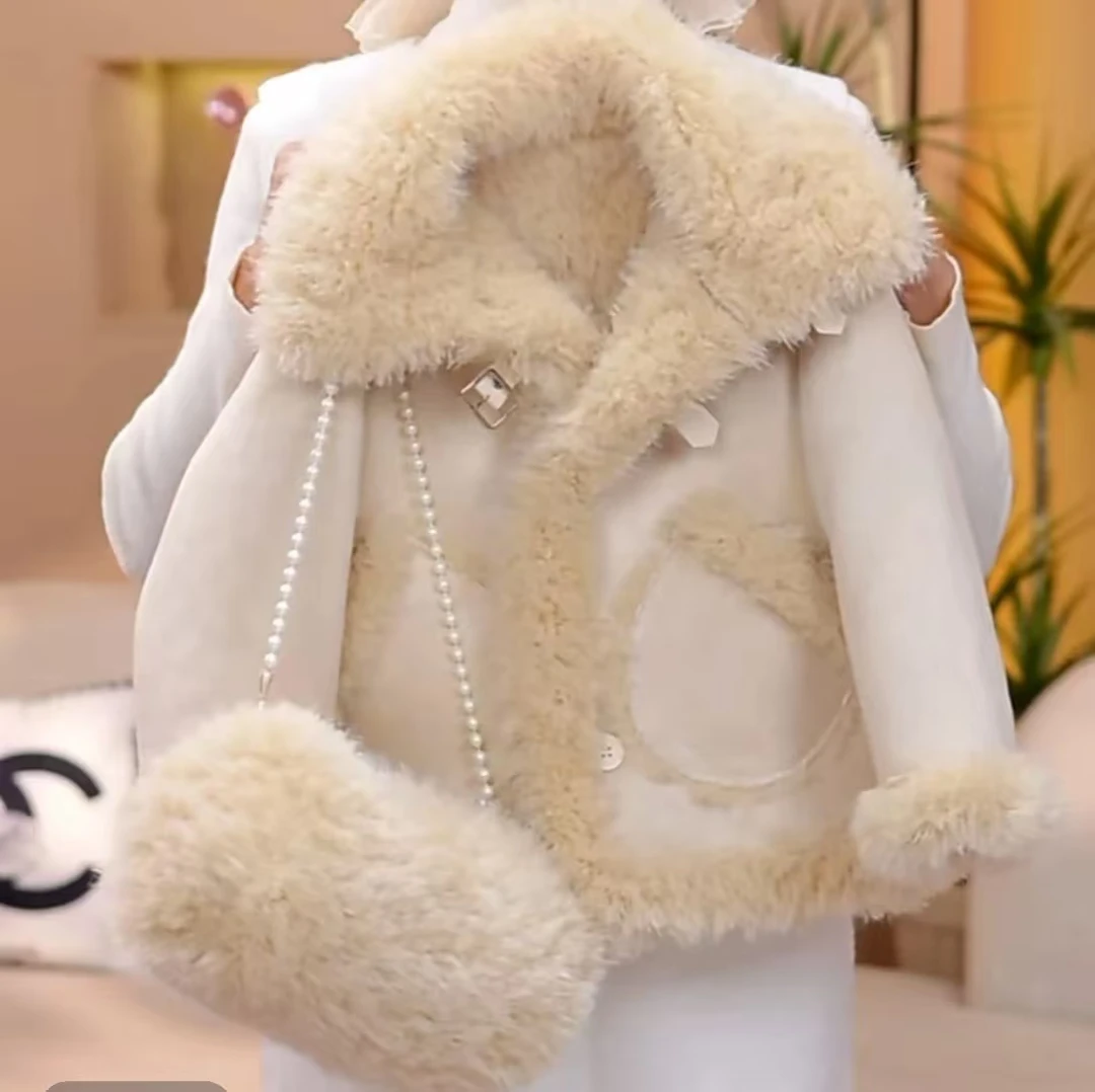 【米小逗】2024秋冬新款加绒加厚洋气女宝时尚韩版厚外套m8331