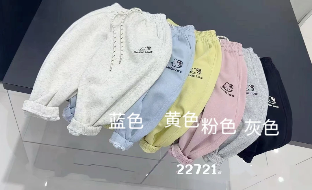 206~女童春款卫裤刺绣小猫