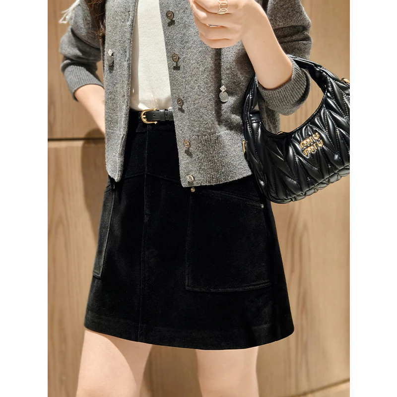 A美洋MEIYANG 暮色半裙【商场同款】休闲高腰工装A字半身短裙P