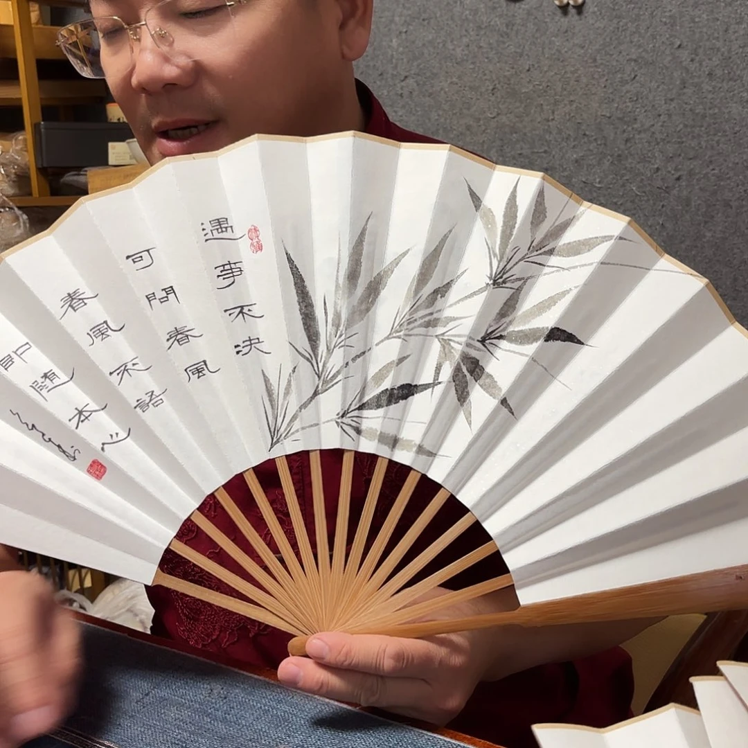 书法手写手绘10寸老油竹剑来隶书