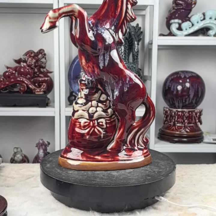 摆件钧瓷摆件神後鎮鈞瓷