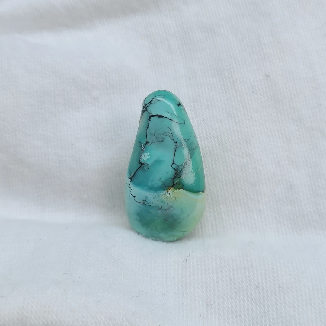 原矿高瓷特色山水画随型卡子滴流 长24MM宽12.8MM厚8.5MM 重3.58g