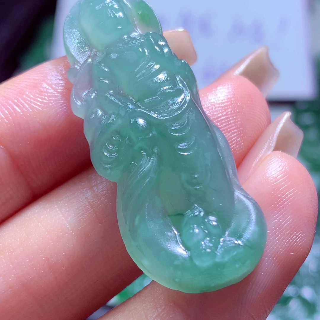 海***️定制翡翠未镶嵌天然缅甸翡翠A货毛货挂件