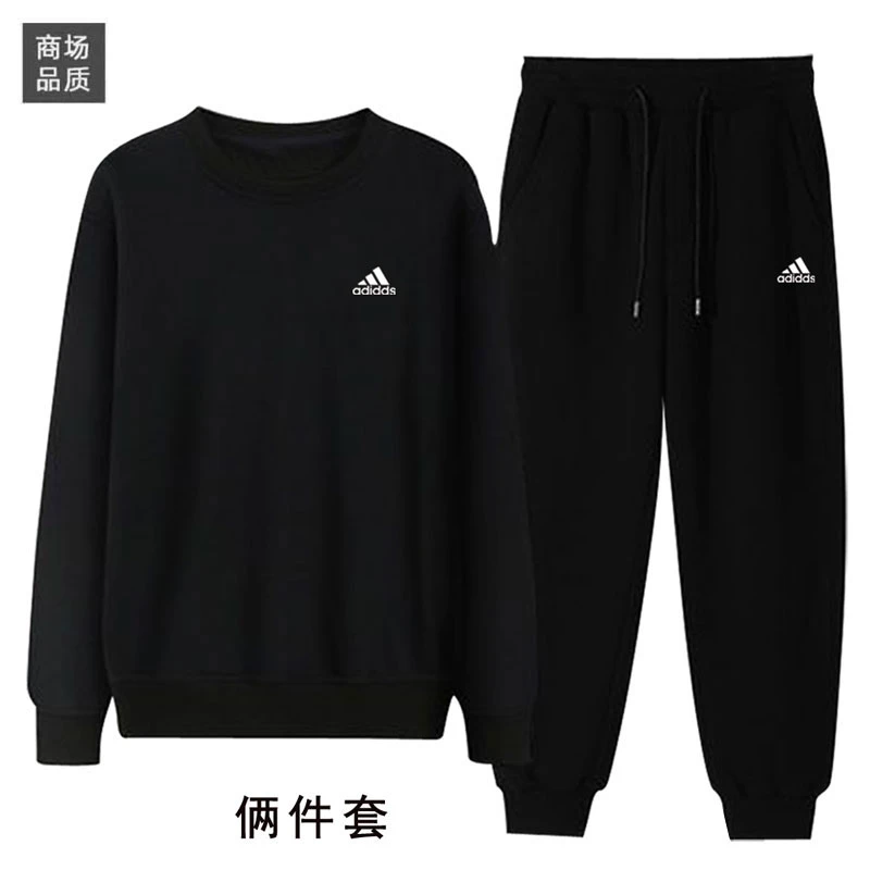 阿di春秋季时尚卫衣休闲长裤男士两件套百搭情侣圆领运动套装